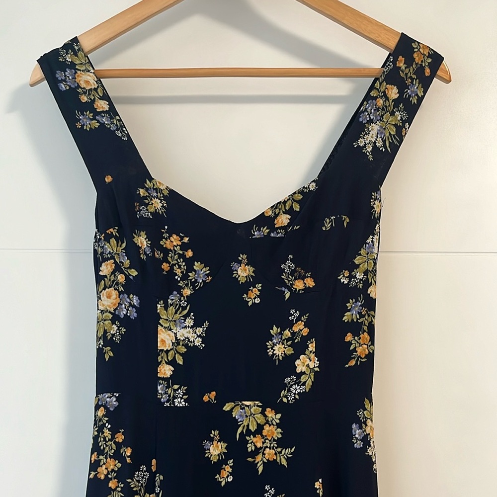 Reformation Fulton Dress Navy